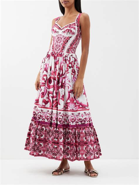 dolce gabbana majolica maxi dress